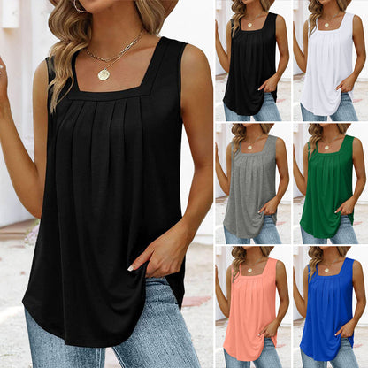 👚 49% ОТСТЪПКА! 🌸 Безръкавка с Квадратно Деколте – Мека Материя, Модерна Кройка & Универсална ✨