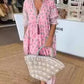 🌸Пролетни специални оферти 50% ОТСТЪПКА👗Бохо флорален V-образен деколте висок талия A-линия люлееща се рокля