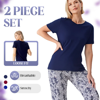 Женски двукомплект | Топ + Ти-дай панталон | Plus Size S-3XL | 5 цвята | Комфорт и стил 👗✨ -49%