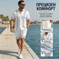 🥳ЛЯТНА ГОРЕЩА ПРОДАЖБА🥳💞50K+ ПРОДАДЕНИ!💥30% ОТСТЪПКА! 🔥Мъжки комплект риза с къс ръкав с флорален принт и шорти