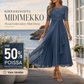 🌸 Български: Коктейлна рокля с цветна бродерия – ефирна и стилна с кръгло деколте 🌸