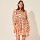🌸👗 PROMO FLASH 50% ! Robe Courte Tunique Florale Été – Col V, Demi-Manches, Tissu Léger, Idéale Quotidien & Sorties ✨
