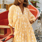 🌸👗 PROMO FLASH 50% ! Robe Courte Tunique Florale Été – Col V, Demi-Manches, Tissu Léger, Idéale Quotidien & Sorties ✨
