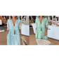 🌸Пролетни специални оферти 50% ОТСТЪПКА👗Бохо флорален V-образен деколте висок талия A-линия люлееща се рокля