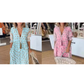 🌸Пролетни специални оферти 50% ОТСТЪПКА👗Бохо флорален V-образен деколте висок талия A-линия люлееща се рокля