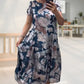 👗Нови модели за началото на лятото✨Рокля с къс ръкав, свободна кройка и обло деколте с флорален принт