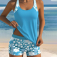 🔥 S-3XL 🏖️ Секси шарена тениска и шорти, двуделен бански 🏊‍♀️👙