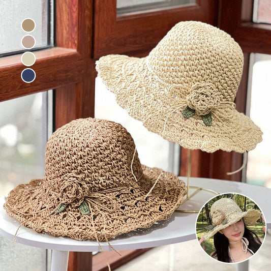👒 Ръчно плетена модна сламена шапка