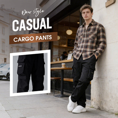 👖 30% ОТСТЪПКА СЕГА!🛠️ Мъжки Стрейч Панталони с Джобове – Множество Джобове & Еластична Талия – Кежуал Прави Панталони 🏃‍♂️