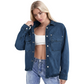 ✨ НАЙ-МНОГО 50%! 🧥 Дамско Casual Дълъг Ръкав Фармерско Яке – Oversized Кройка и Патлици