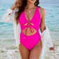 🩱Монокини бански костюм с преден корсет и декоративни изрези🌴🌞
