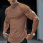 👕 30% ОТСТЪПКА СЕГА! 💪 Спортна тениска за мъже с плътен цвят – дишаща, еластична и отвеждаща влагата – идеална за тренировки, бягане или ежедневен комфорт 🏃‍♂️