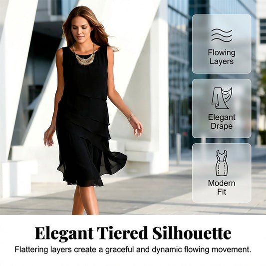 👗Ново постъпление💟Елегантна дамска рокля без ръкави с пластове