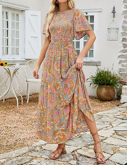 【S-5XL】🌷🌸 2026 Лятна ежедневна принтована макси рокля