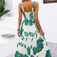 🌺 ОГРАНИЧЕНО ВРЕМЕ 50% ОТСТЪПКА! 👗 Дамска рокля с флорален десен и тънки презрамки – ластичен гръб, А-силует, лека 🌼