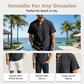 👕 50% ОТСТЪПКА СЕГА! 🏖️ Мъжка ежедневна риза с връзки и къс ръкав – Дишаща ленена смес ☀️