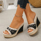 Women's Studded Buckle Wedge Sandals