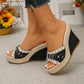 Women's Studded Buckle Wedge Sandals