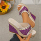 Women's Studded Buckle Wedge Sandals