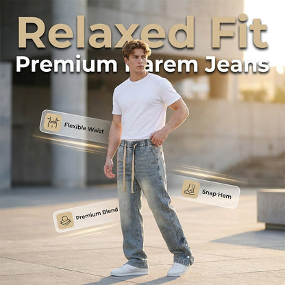 👖Мъжки дънки с широк крак и връзки за всички сезони👖