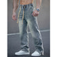👖Мъжки дънки с широк крак и връзки за всички сезони👖