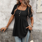 👕 ОГРАНИЧЕНО ВРЕМЕ 30% ОТСТЪПКА! ✨ Топ тип "Бейбидол" с квадратно деколте – Ажурна бродерия, дължина туника 🍀