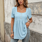 👕 ОГРАНИЧЕНО ВРЕМЕ 30% ОТСТЪПКА! ✨ Топ тип "Бейбидол" с квадратно деколте – Ажурна бродерия, дължина туника 🍀