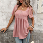 👕 ОГРАНИЧЕНО ВРЕМЕ 30% ОТСТЪПКА! ✨ Топ тип "Бейбидол" с квадратно деколте – Ажурна бродерия, дължина туника 🍀