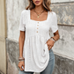 👕 ОГРАНИЧЕНО ВРЕМЕ 30% ОТСТЪПКА! ✨ Топ тип "Бейбидол" с квадратно деколте – Ажурна бродерия, дължина туника 🍀