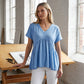 Casual Loose Fit Pleated Flowy T-Shirt