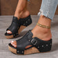 Дамски модни сандали с отворени пръсти и платформа тип "клин" 👠✨