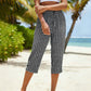 Gingham Capri Pants – Комфорт с връзки и дишащ памук-лен