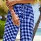 Gingham Capri Pants – Комфорт с връзки и дишащ памук-лен