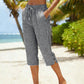 Gingham Capri Pants – Комфорт с връзки и дишащ памук-лен