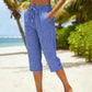 Gingham Capri Pants – Комфорт с връзки и дишащ памук-лен