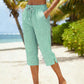Gingham Capri Pants – Комфорт с връзки и дишащ памук-лен