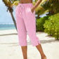 Gingham Capri Pants – Комфорт с връзки и дишащ памук-лен