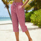 Gingham Capri Pants – Комфорт с връзки и дишащ памук-лен