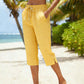 Gingham Capri Pants – Комфорт с връзки и дишащ памук-лен
