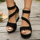 👡 Sandale Wedge Peep-Toe с Каишка: Елегантност & Летен Комфорт! ✨