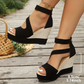 👡 Sandale Wedge Peep-Toe с Каишка: Елегантност & Летен Комфорт! ✨
