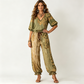 ✨ Комплект Boho Vintage от две части – Топ с V-образно деколте и панталони с етнически принт, елегантен и удобен 🌿