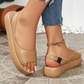 🔥 49% ОТСТЪПКА! 👡 Дамски сандали на платформа ✨ Блестящ дизайн, отворени пръсти и спортен стил за лятото и ежедневието