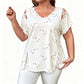 🌺Дамско ежедневно тениска с V-образно деколте и къс ръкав