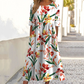 👗🌸Дамска елегантна рокля с цветя, кръгло деколте и дълъг ръкав