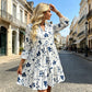 🏖️Лятна разпродажба 49% ОТСТЪПКА🏝️👚Дамска рокля с флорален принт и V-образно деколте✨