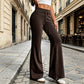 🌸Разпродажба 49% ОТСТЪПКА👖Дамски панталони с висока талия и разкроени крачоли